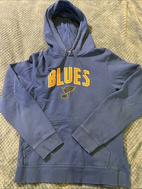 NHL Blue Hoodie with Yellow 'BLUES' Script